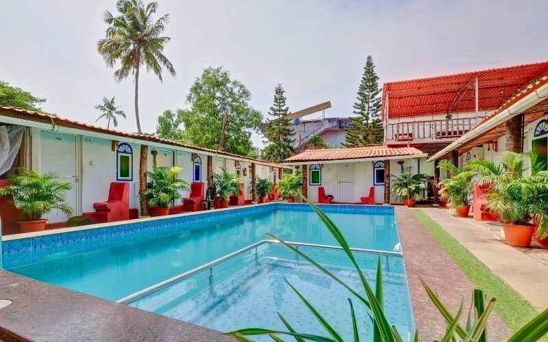 Morjim Bay Resort - Swimming Pool and Garden View - Best Resort in Morjim