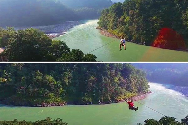 Zipline over the River Ganga, Rishikesh